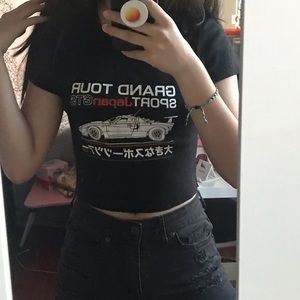 Brandy Melville Cropped Grand Tour Sport Shirt